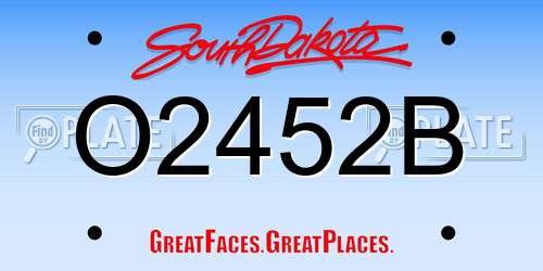 O2452B South Dakota License Plate