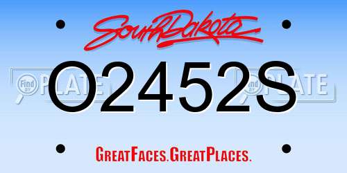 O2452S South Dakota License Plate