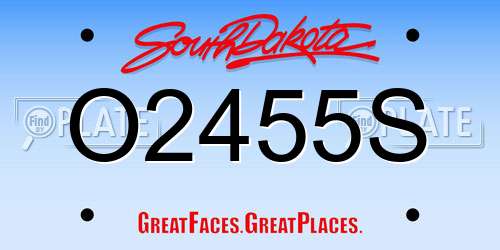 O2455S South Dakota License Plate