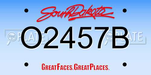 O2457B South Dakota License Plate