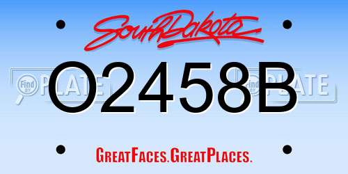 O2458B South Dakota License Plate