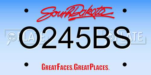 O245BS South Dakota License Plate