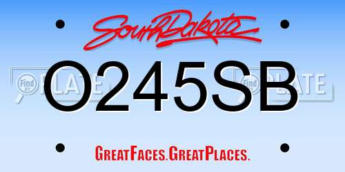 O245SB South Dakota License Plate