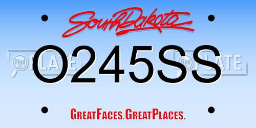 O245SS South Dakota License Plate