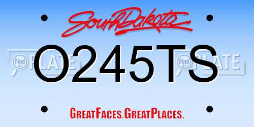 O245TS South Dakota License Plate