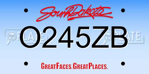 O245ZB South Dakota License Plate