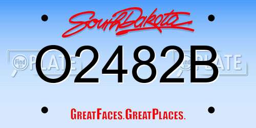 O2482B South Dakota License Plate