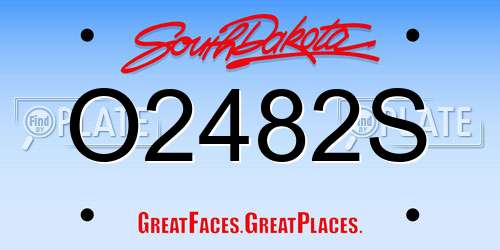 O2482S South Dakota License Plate