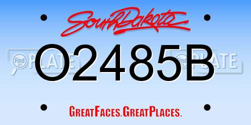 O2485B South Dakota License Plate