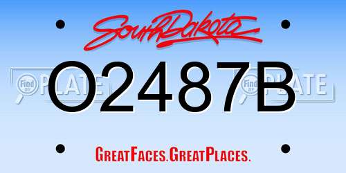 O2487B South Dakota License Plate