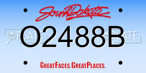 O2488B South Dakota License Plate