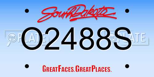 O2488S South Dakota License Plate