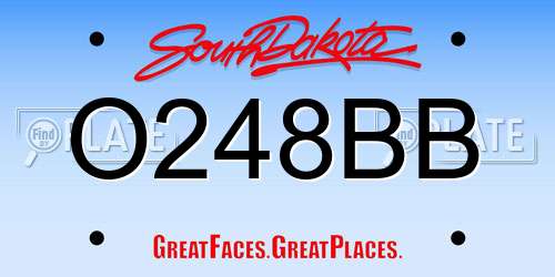 O248BB South Dakota License Plate
