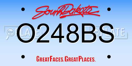 O248BS South Dakota License Plate