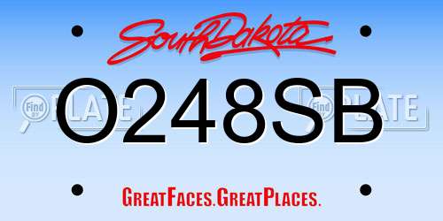 O248SB South Dakota License Plate