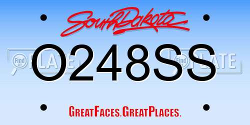O248SS South Dakota License Plate