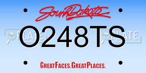 O248TS South Dakota License Plate