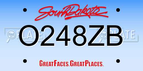 O248ZB South Dakota License Plate