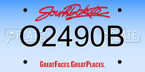 O2490B South Dakota License Plate