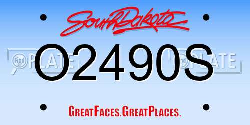 O2490S South Dakota License Plate