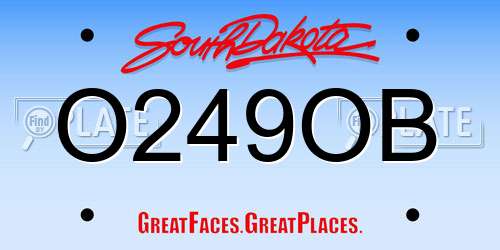O249OB South Dakota License Plate