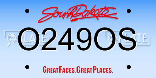 O249OS South Dakota License Plate