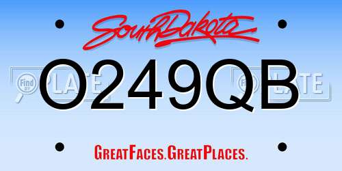 O249QB South Dakota License Plate