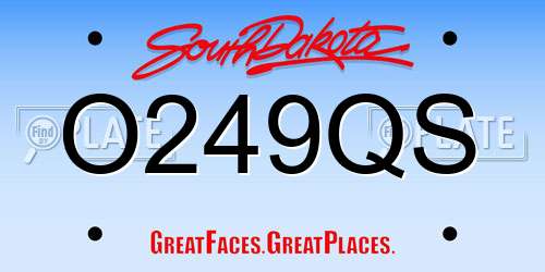 O249QS South Dakota License Plate