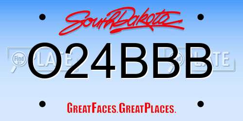 O24BBB South Dakota License Plate