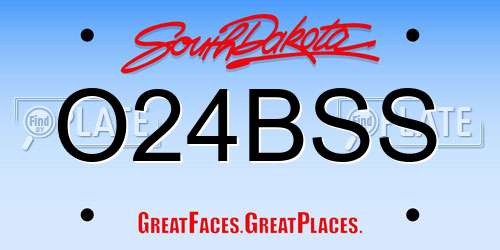 O24BSS South Dakota License Plate