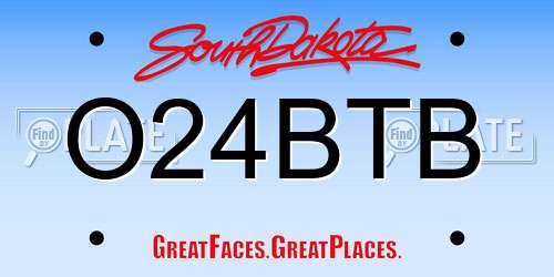 O24BTB South Dakota License Plate