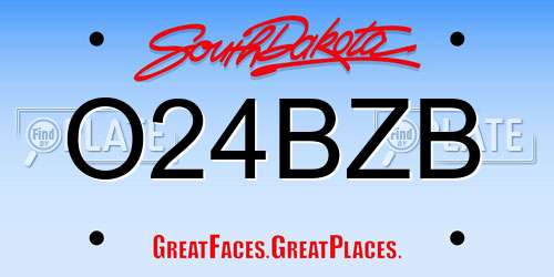 O24BZB South Dakota License Plate