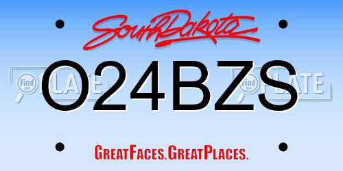O24BZS South Dakota License Plate