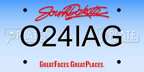 O24IAG South Dakota License Plate