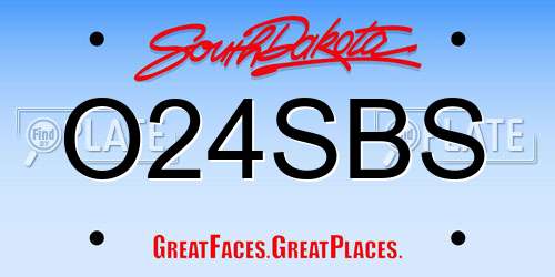 O24SBS South Dakota License Plate