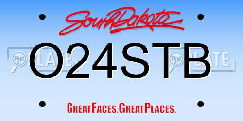 O24STB South Dakota License Plate