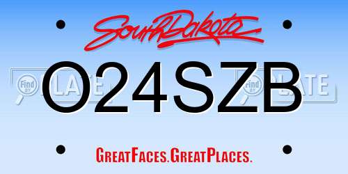 O24SZB South Dakota License Plate