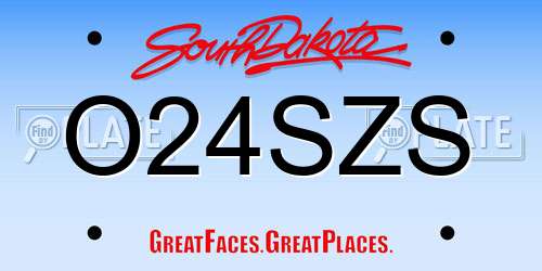 O24SZS South Dakota License Plate