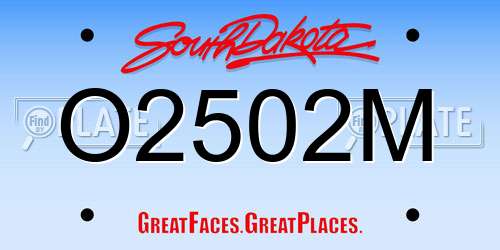 O2502M South Dakota License Plate