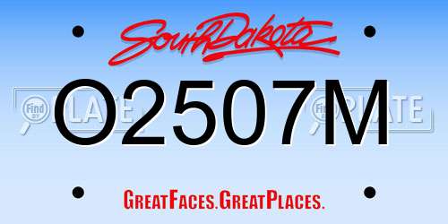 O2507M South Dakota License Plate