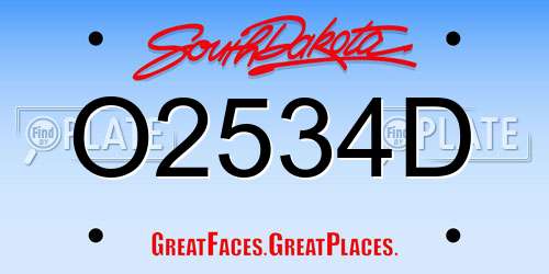 O2534D South Dakota License Plate