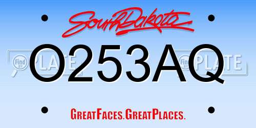O253AQ South Dakota License Plate