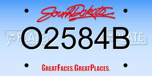 O2584B South Dakota License Plate