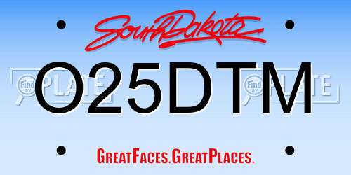 O25DTM South Dakota License Plate