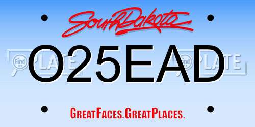 O25EAD South Dakota License Plate