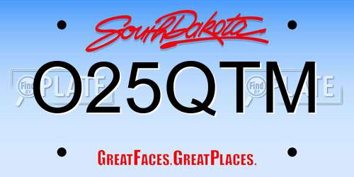 O25QTM South Dakota License Plate