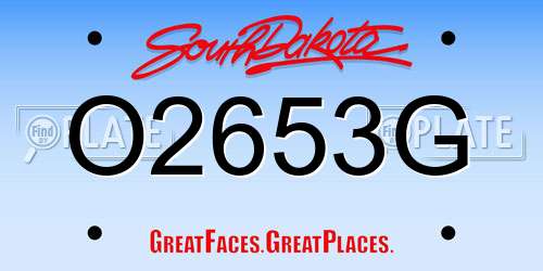 O2653G South Dakota License Plate