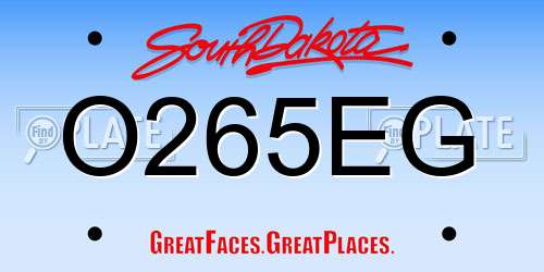 O265EG South Dakota License Plate