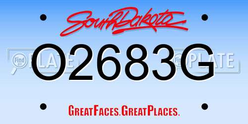 O2683G South Dakota License Plate