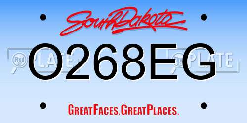 O268EG South Dakota License Plate
